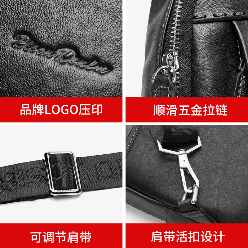 Torba męska BISON DENIM na klatkę piersiową z USB - usage example
