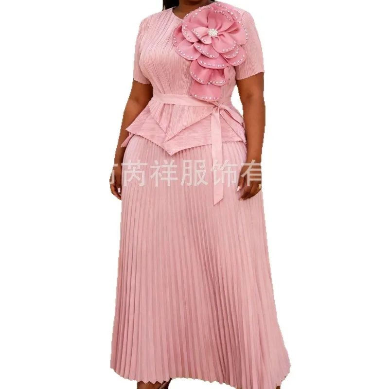 مياكي مطوي فساتين بلون Plisse 2025 مساء فضفاض حجم كبير مطرز فستان زهري كبير مجموعة الخريف ملابس عصرية جديدة #6