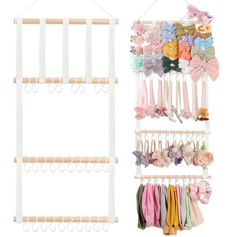 Hair Bows Organizer Holder For Girls, Baby Headbands Hair Accessories Kids Room Organizer And Storage