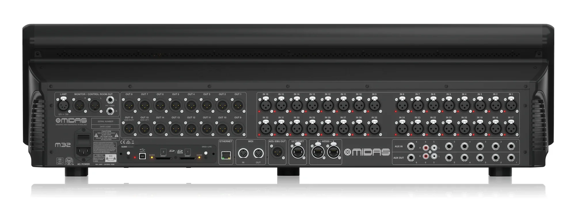 Midas Digital Audio Speaker, Mixing Console, Line Array System, Mixer, Console de Som, 25-Bus, M32 Live, 40 canais