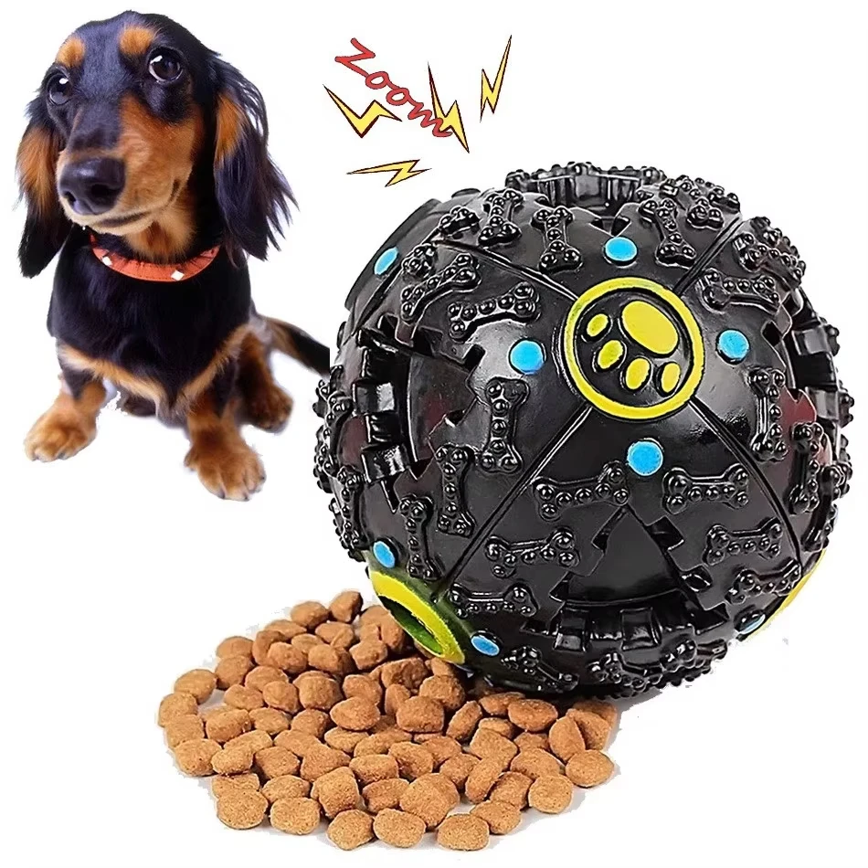 Pet Dog Toys For Small Big Dogs Funny Sound Ball Feeding Food Dispenser Squeaky Giggle Quack Training Chew Toys