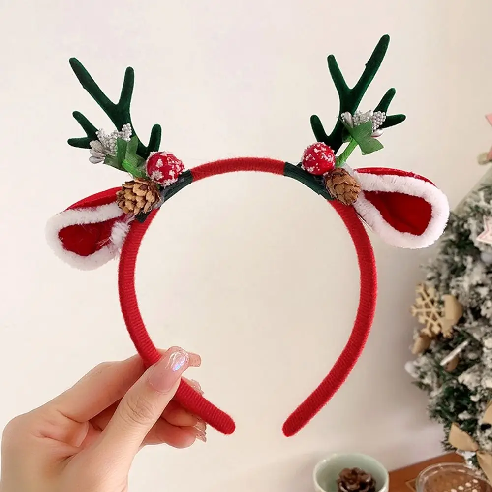 

Cute Christmas Decoration Christmas Headband Elf Reindeer Antlers Headband Elk Hair Hoop Fairy Deer Ear Deer Horn Hair Band Men