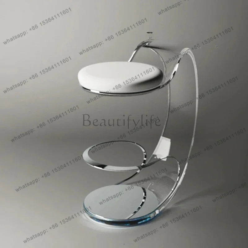 

Modern transparent acrylic bar chair creative designer solid stainless steel high chair bar chair