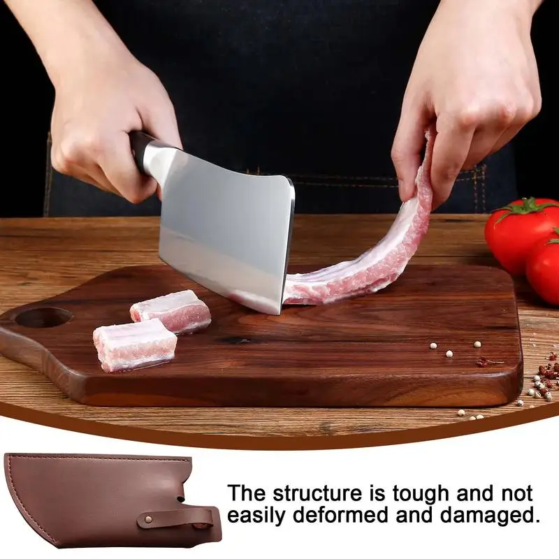 Funda protectora de piel sintética para cuchilla de carne, Protector reutilizable antipinchazos para verduras y carne