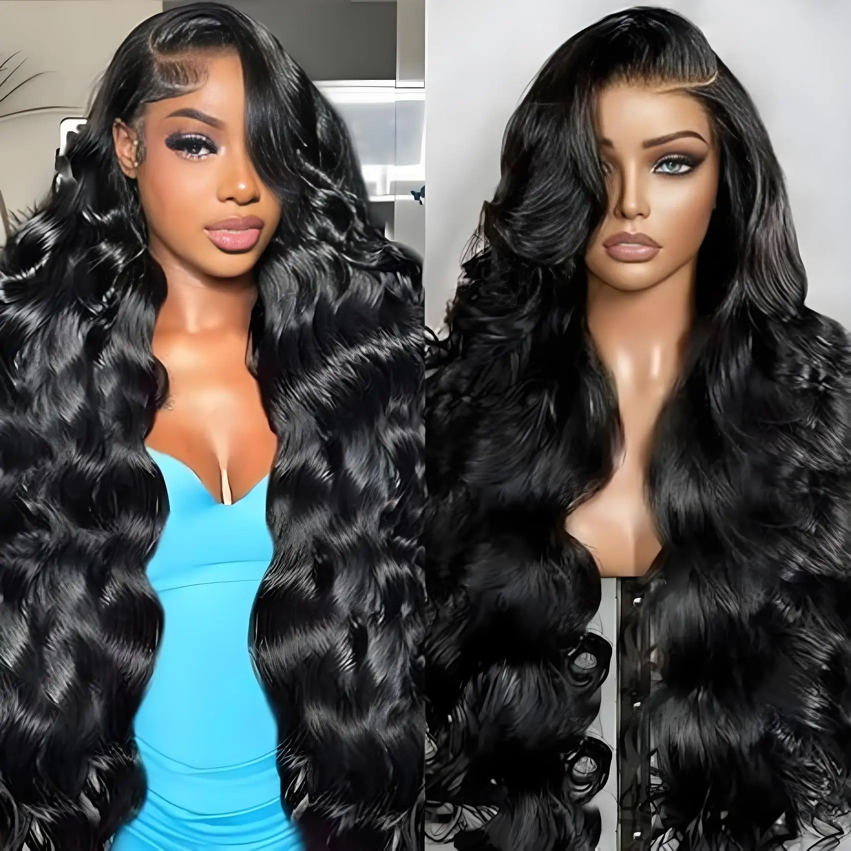 

46-дюймовый парик из натуральных волос с эффектом Body Wave, 13x6 13x4 HD прозрачный фронтальный парик с кружевной основой, предварительно выщипанный, из бразильских натуральных волос, для женщин