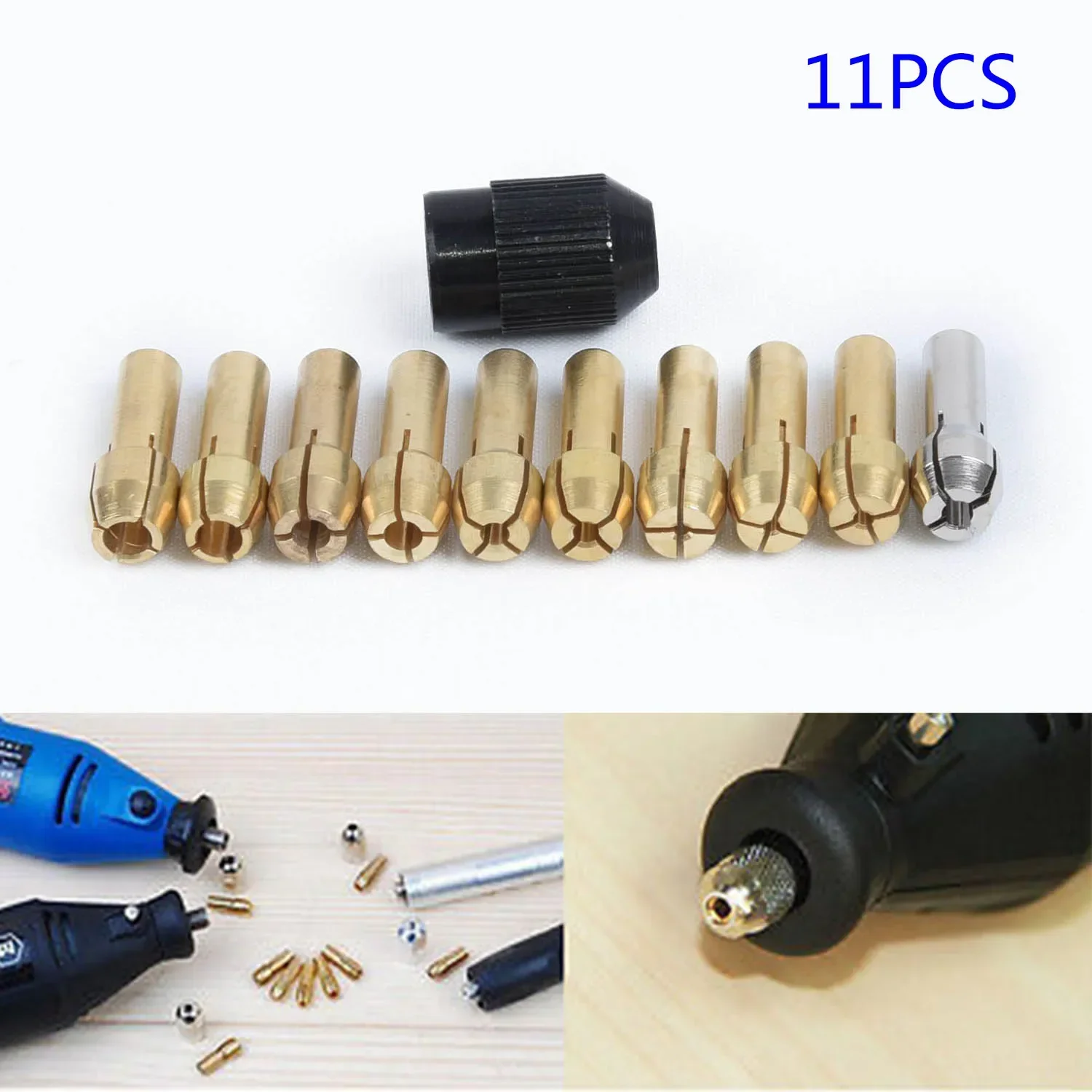 

10Pcs Mini Drill Chuck Adapter 0.5-3.2mm Electric Grinder Drill Collet Quick Change Chuck For Power Rotary Accessories