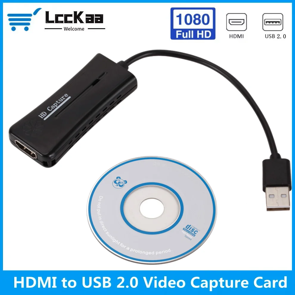 HDMI Video Capture Card USB2.0 Lightweight Portable HDMI Live Video Recorder Game Capture Card for Laptop PS4 Live Streaming