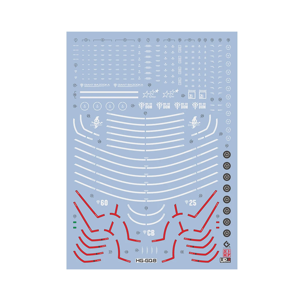 EVO Decal HG GQ RICK DOM 1/144 GAIA ORTEGA Fluorescence Water Sticker