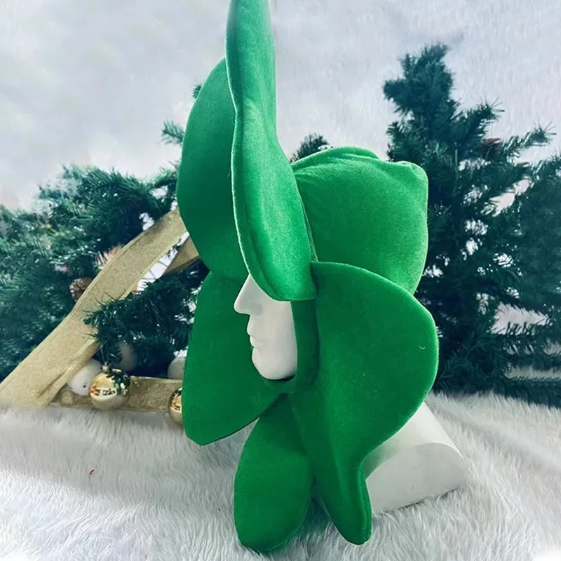 Sombrero creativo del Festival irlandés del Día de San Patricio, sombrero de trébol de cuatro hojas para actuación de fiesta, sombrero de copa verde