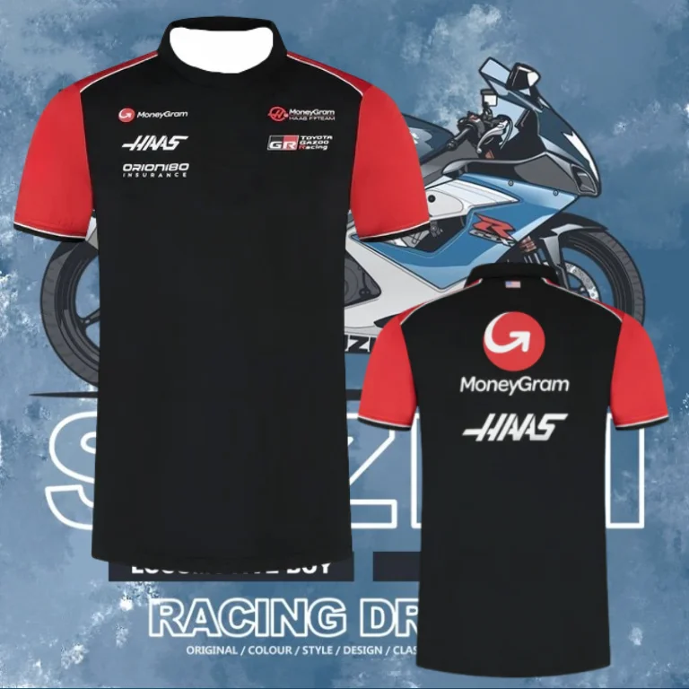 

Haas Racing F1 2025 Team Shirt Футболка с 3D трикотажем, быстросохнущая, дышащая, удобная, быстросохнущая трикотажная футболка