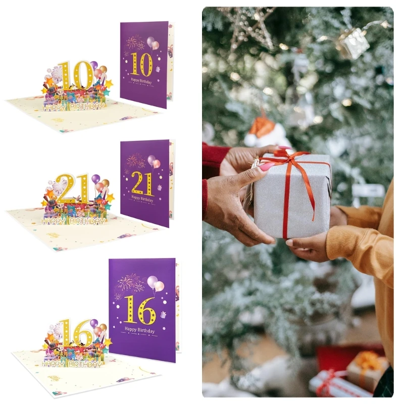 3D Pyrotechnics Popup Greeting Card Elegant Pyrotechnics Popup Greeting Card for Birthday Day and Festival Greeting DropShipping