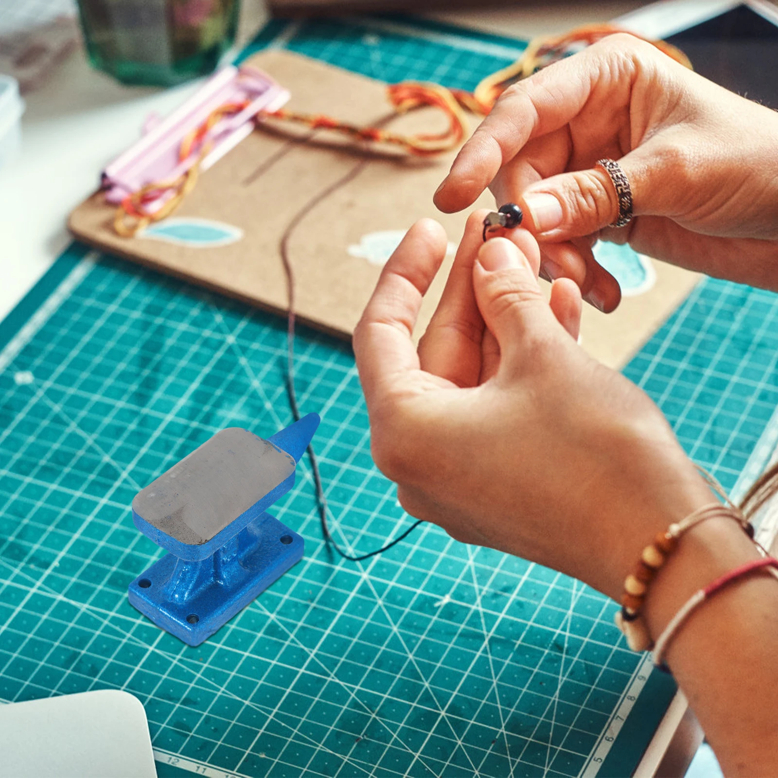 DIY Horn 1LB Blue Mini Pad Iron Block Sturdy Jewelry Tools Metal Smithing Reusable Multi Function