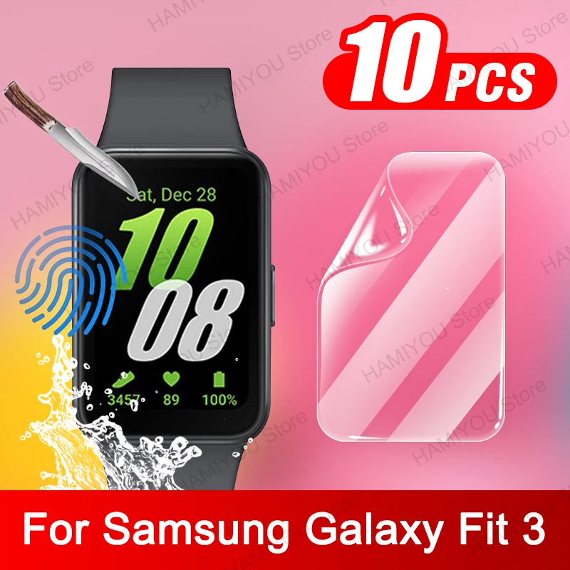 Película de hidrogel para samsung galaxy fit 3, pulseira inteligente, protetor de tela, película protetora antiarranhões para galaxy fit3, capa de rel
