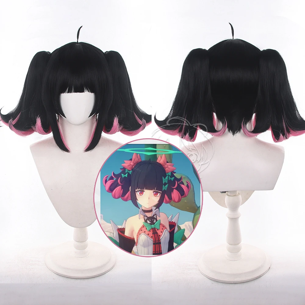 Zenless Zone Zero Nangong Yu Cos Wigs Cosplay Costumes Headwear 35cm Long Simulation Scalp Thick Mixed Puffy Long Hair Wigs