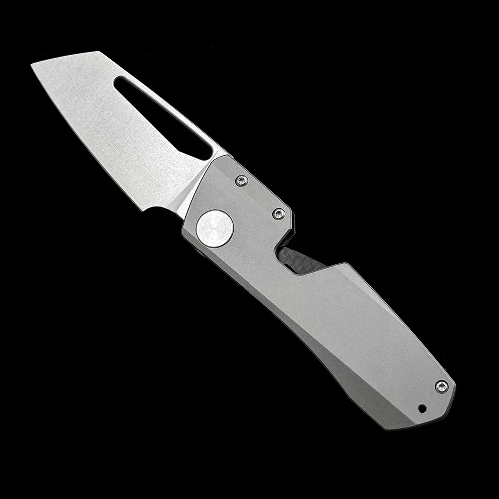 OK Made WinterPudding Titanium  Carbon Fiber Real M390 Ceramic Bearings Pocket EDC Tool Camping Hunting Folding Knife