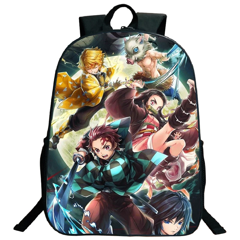 Demônio Slayer Anime Mochila para Adolescente, Canvas Travel Bag, Mochila Laptop Student, Kimetsu No Yaiba, Mochila para Meninos e Meninas, Bookbag