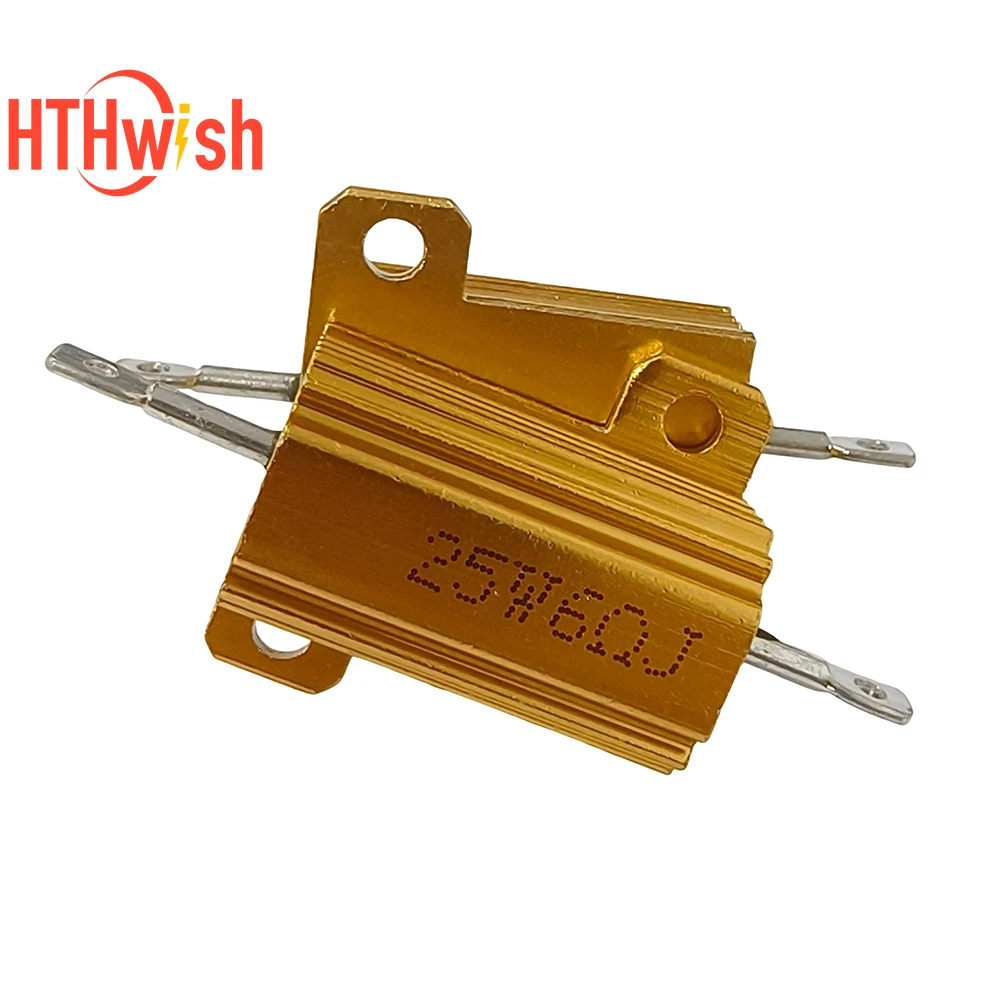 2PCS 10W 25W 50W 100W โลหะกรณีตัวต้านทานแบบลวดพัน 0.1 ~ 1K ohm อลูมิเนียม Power ความต้านทานโหลดตัวต้านทาน 0.1ohm 3ohm 50ohm