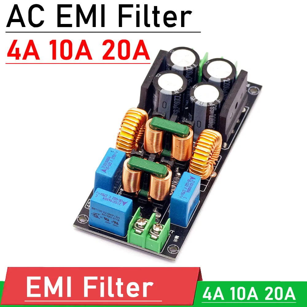 Imagem -05 - Emi Filter Audio Power Amplifier Emc Emi Electromagnetic Interference Purify Power dc Differential Mode Common 4a 10a 20a ac