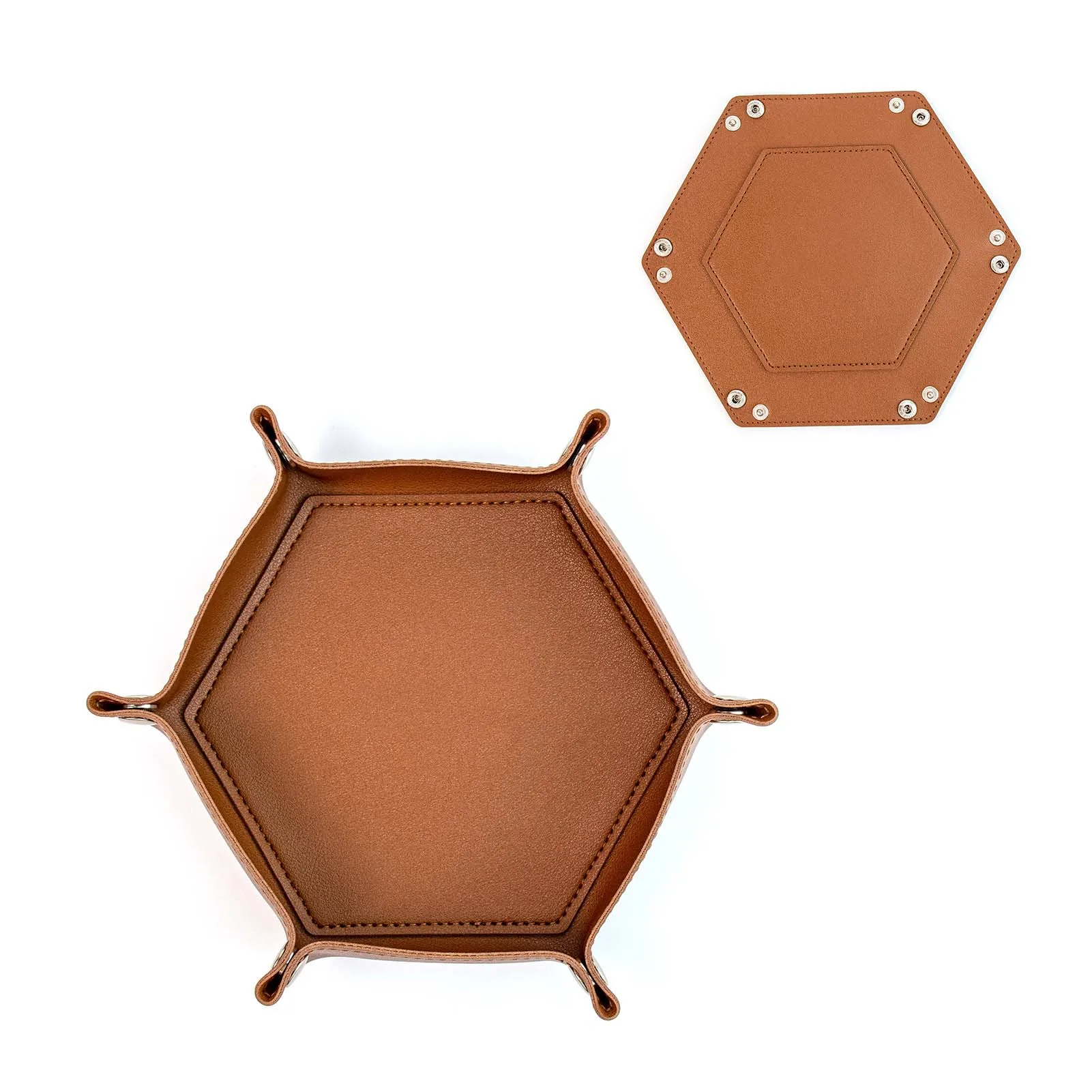 

1Pcs Dice Cup Brown Storage Box Dice Cup Six Corner Folding Leather Dice Cup for D&D COC Role RPG DND Table Game