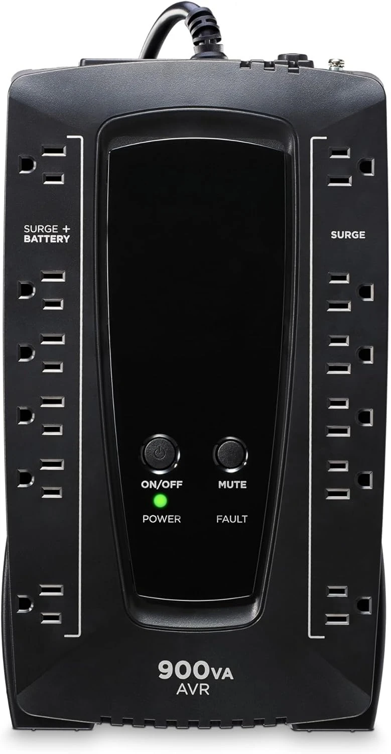 AVRG900U AVR UPS بطارية احتياطية وواقي من زيادة التيار، 900VA/480W، 12 منفذًا، مدمج، معتمد من UL · مبيعات المصنع مباشرة