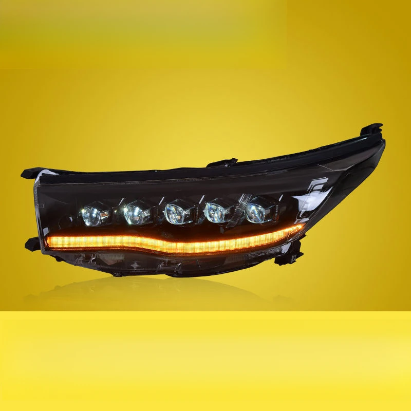 Suitable for 2015-2017 Toyota Highlander Headlight Assembly Modified Daytime Running Light Flowing Turn Signal LED Lens Headligh