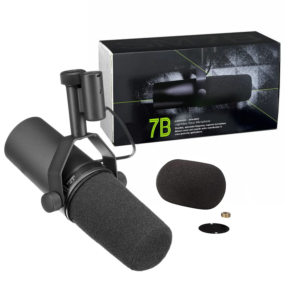 SM7B microphone sm7b dynamic microphone podcast studio set for Live/Stage Recording Podcasting cardioid Black Metal  microphone