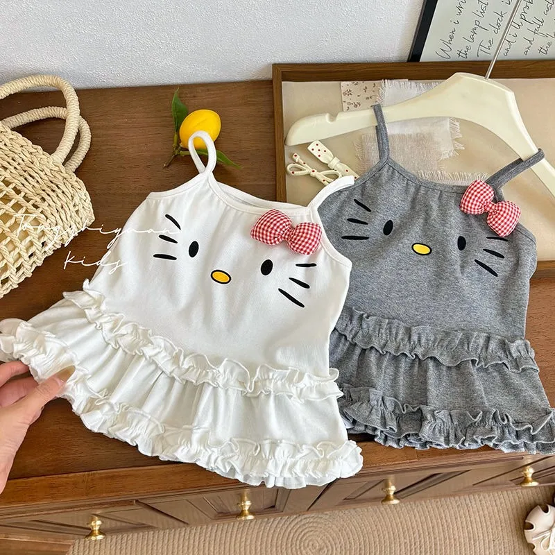 

Baby Hello Kitty Anime Kawaii Sanrio Ins Fashion New Children Casual Vest Cute Cartoon Lovely Hoodie Top Clothing Gifts Toys