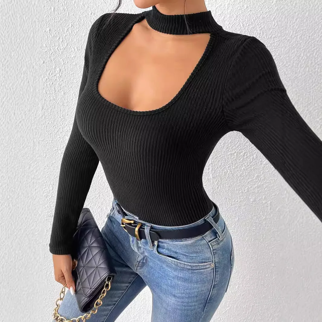 Vento Autunno Personalizzato Collo a U a maniche lunghe Maglia che tocca il fondo Camicia Donna Magliette Vestido Plus Size 9XL 8XL 7XL 6XL XXXXXL