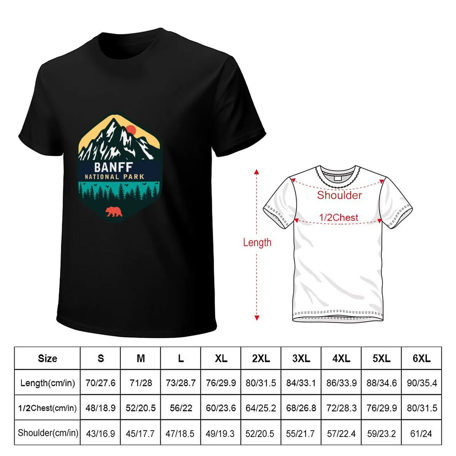 banff national park T-Shirt Lightweight Basic Short Sleeve Shirt