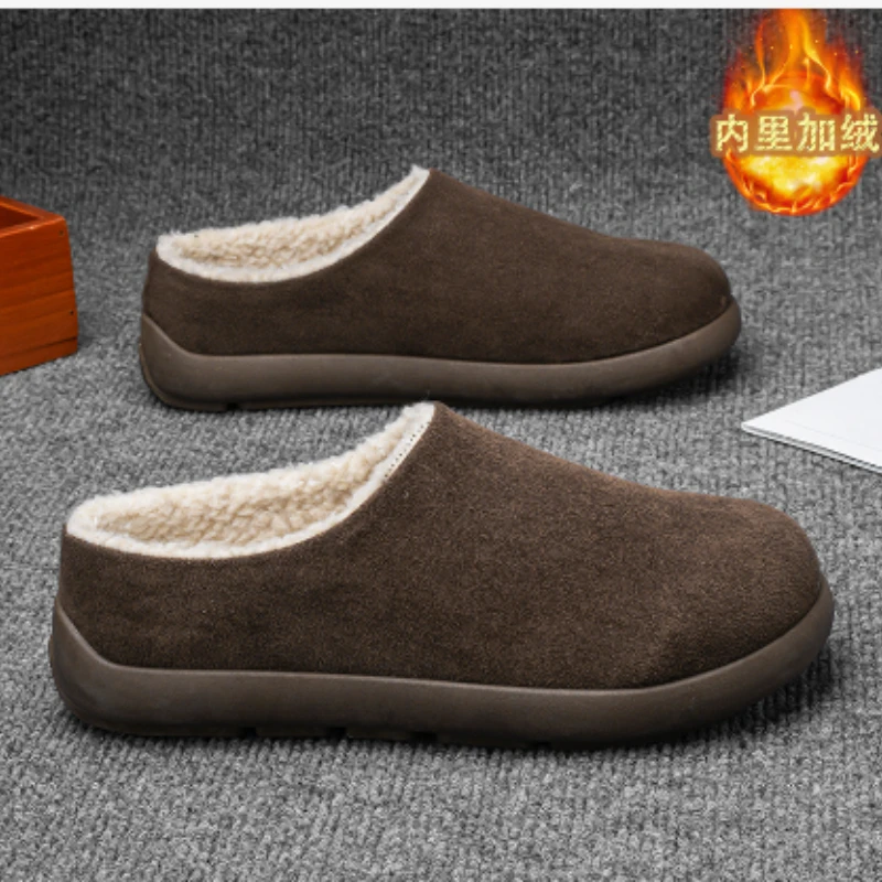 

2025 Winter New Style Men's Snow Boots Outdoor Casual Warm Shoes Slip-On Men's Winter Minimalist Shoes Chanclas De Hombre Male