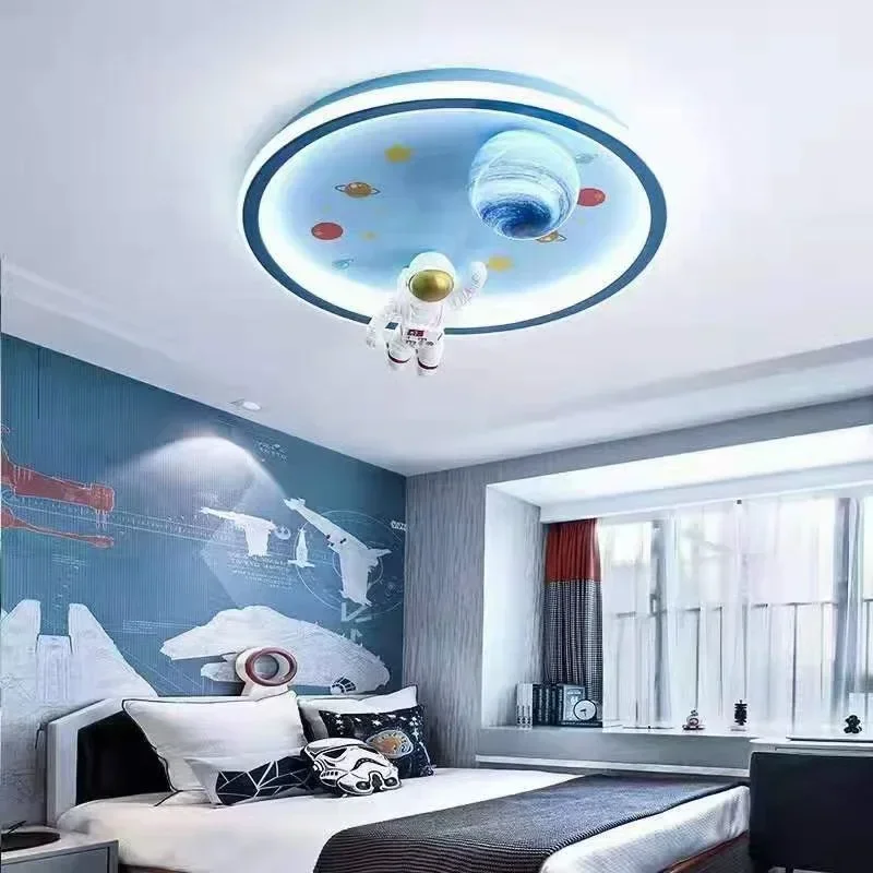 Children's boy room bedroom LED ceiling lamp Dream space planet astronaut series