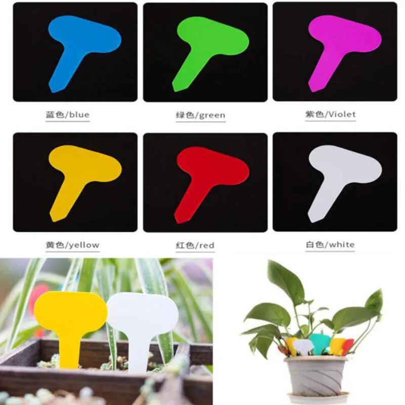 100pcs Colorful Plant Labels Tags Markers Garden Tools Vegetable Tags Sign PVC Gardening Stake Soil Paint Waterproof F1