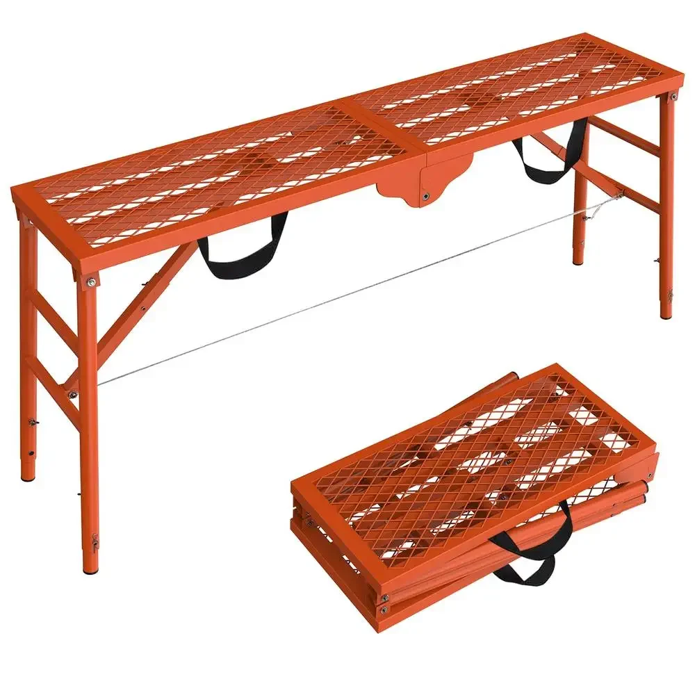 Adjustable Height Folding Work Platform Portable Scaffold Durable Non-slip Scaffold Platform