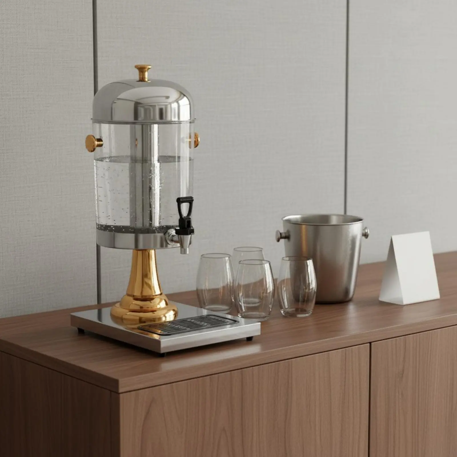 Buffet Beverage Dispenser Large Capacity Transparent Beverage Container Ice Center Drink Dispenser Food-Safe Material