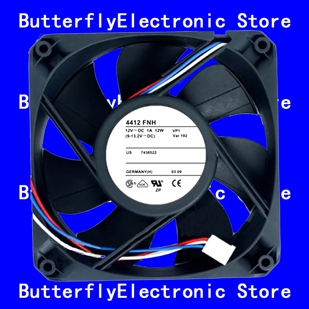 

НОВЫЙ ОРИГИНАЛЬНЫЙ 4412FNH 4412 FNH 12 В постоянного тока 12 Вт 12038 ОХЛАЖДАЮЩИЙ ВЕНТИЛЯТОР 119 x 119 x 38 мм