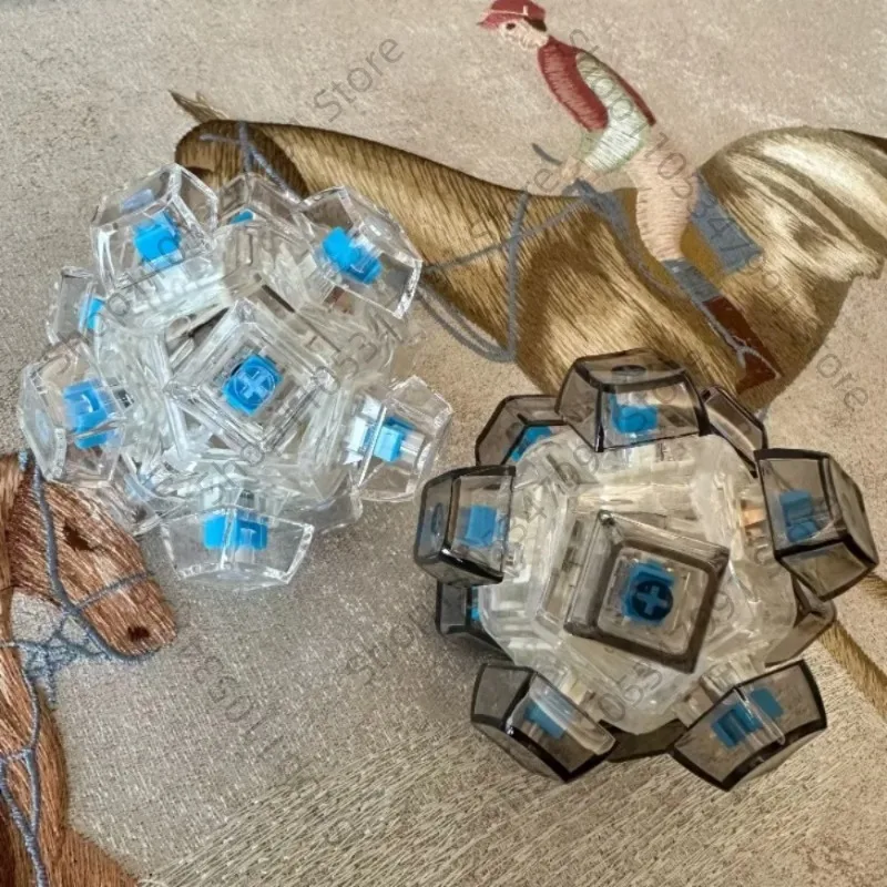 

New 12 Keys Magic Ball Fidget Keychain DIY Keyboard Keycap Clicker Toy Keys Button Relief Stress Finger Keyboard Cap Adult