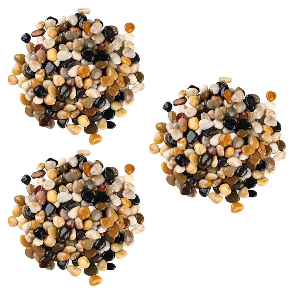 

3pcs Landscape Stones Decorative Pebbles for Plants Aquarium Rocks Gravel Planters Succulent Good Drainage Smooth