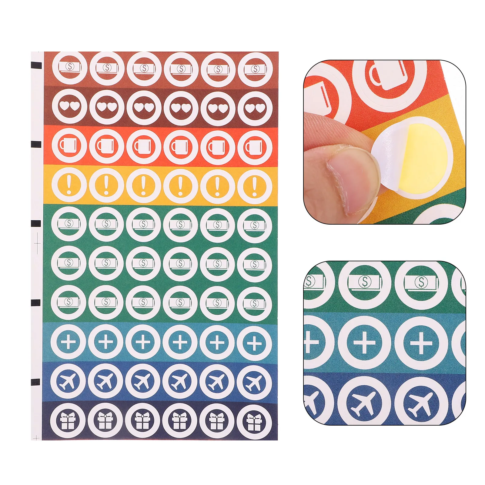 

30 Sheets Adhesive Label Stickers Colorful Dot Design for Organizing Journals Notebooks Planners Files DIY Classification Decals
