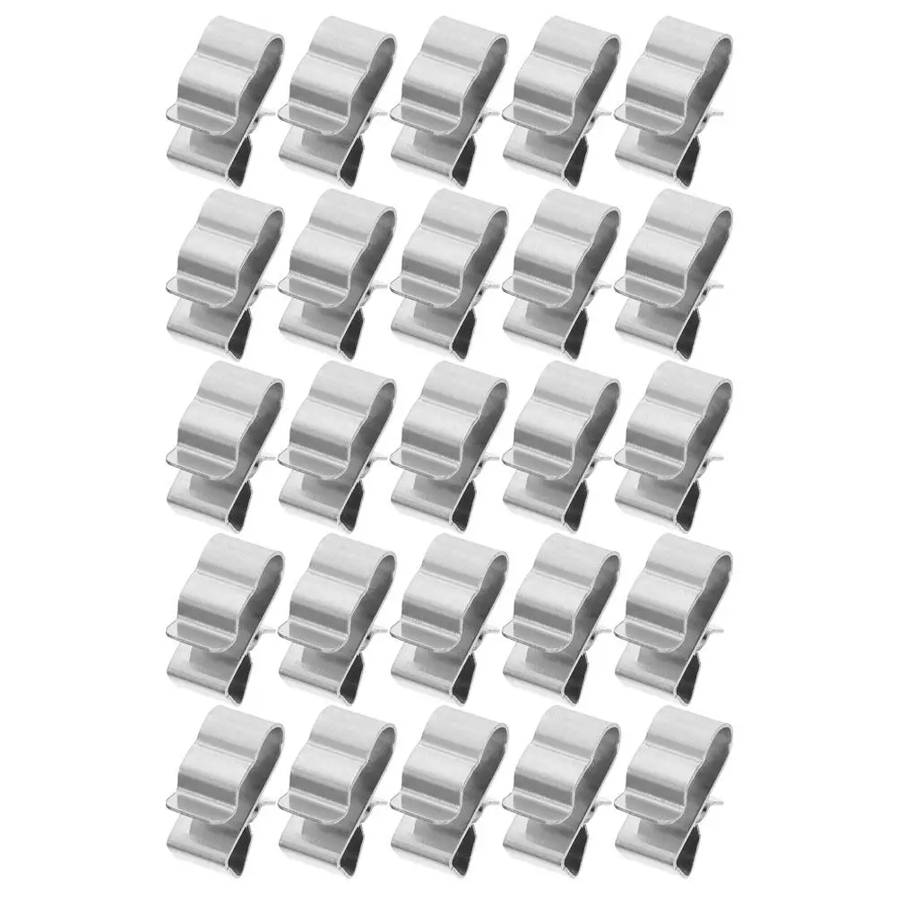 25Pcs Premium Stainless Steel Solar Panel Cable Clips Barbed Back Design Anti-Slip Photovoltaic Cable Clamps for Module Frame