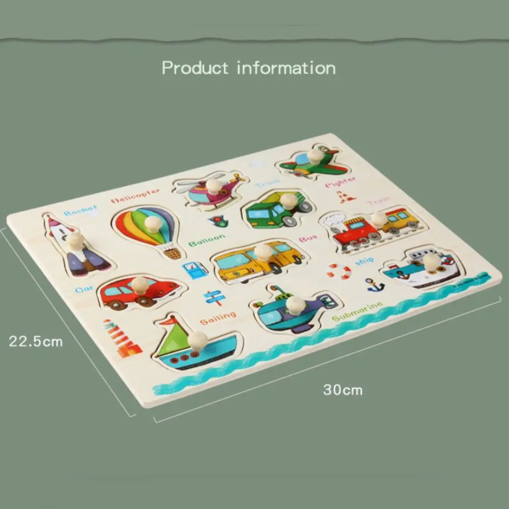 Rompecabezas de madera Montessori, juguetes educativos para edades tempranas, rompecabezas 3D, tablero de agarre manual, juego de rompecabezas cognitivo de cultivo del alfabeto