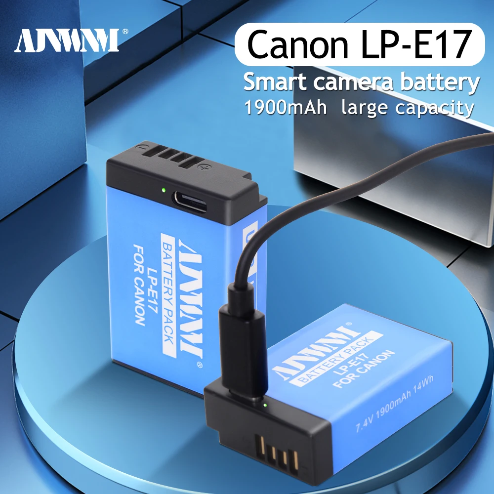 LP-E17 LPE17 LP E17 Camera Battery with Type-c Charging for Canon EOS R8 RP 200D 250D M3 M5 M6 750D 760D T6s 800D T8i