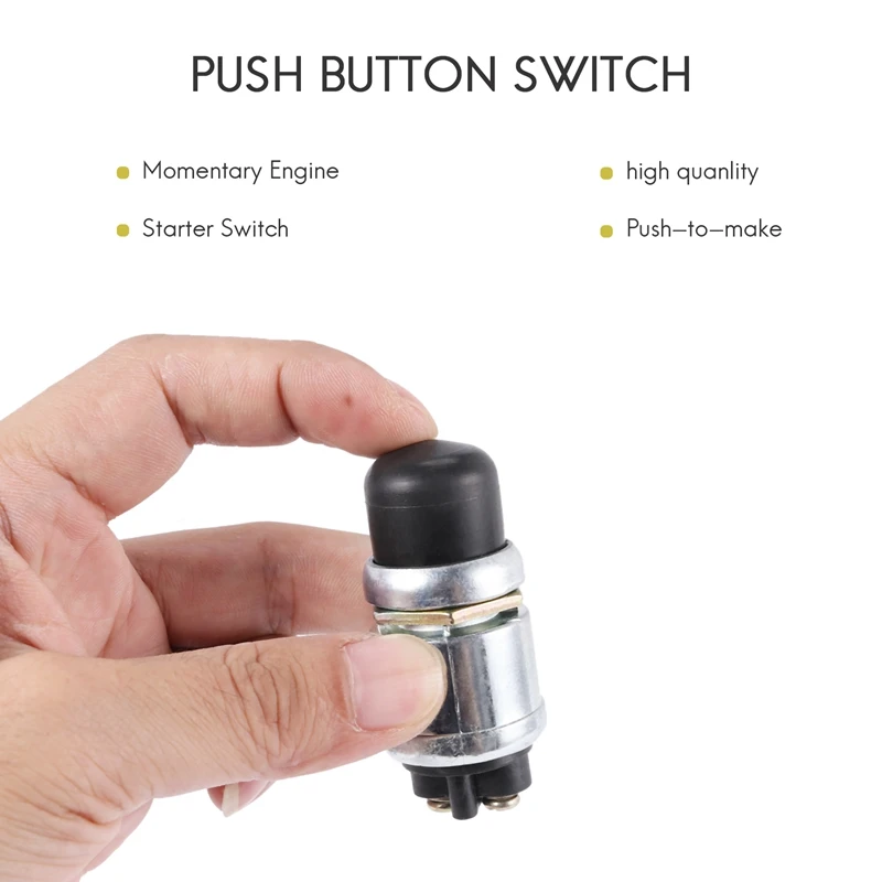 Heavy Duty Engine Start Push Button Heavy-Duty Momentary Start Switch 12V Dc Weatherproof Push Button Start Switch(50 Amps)