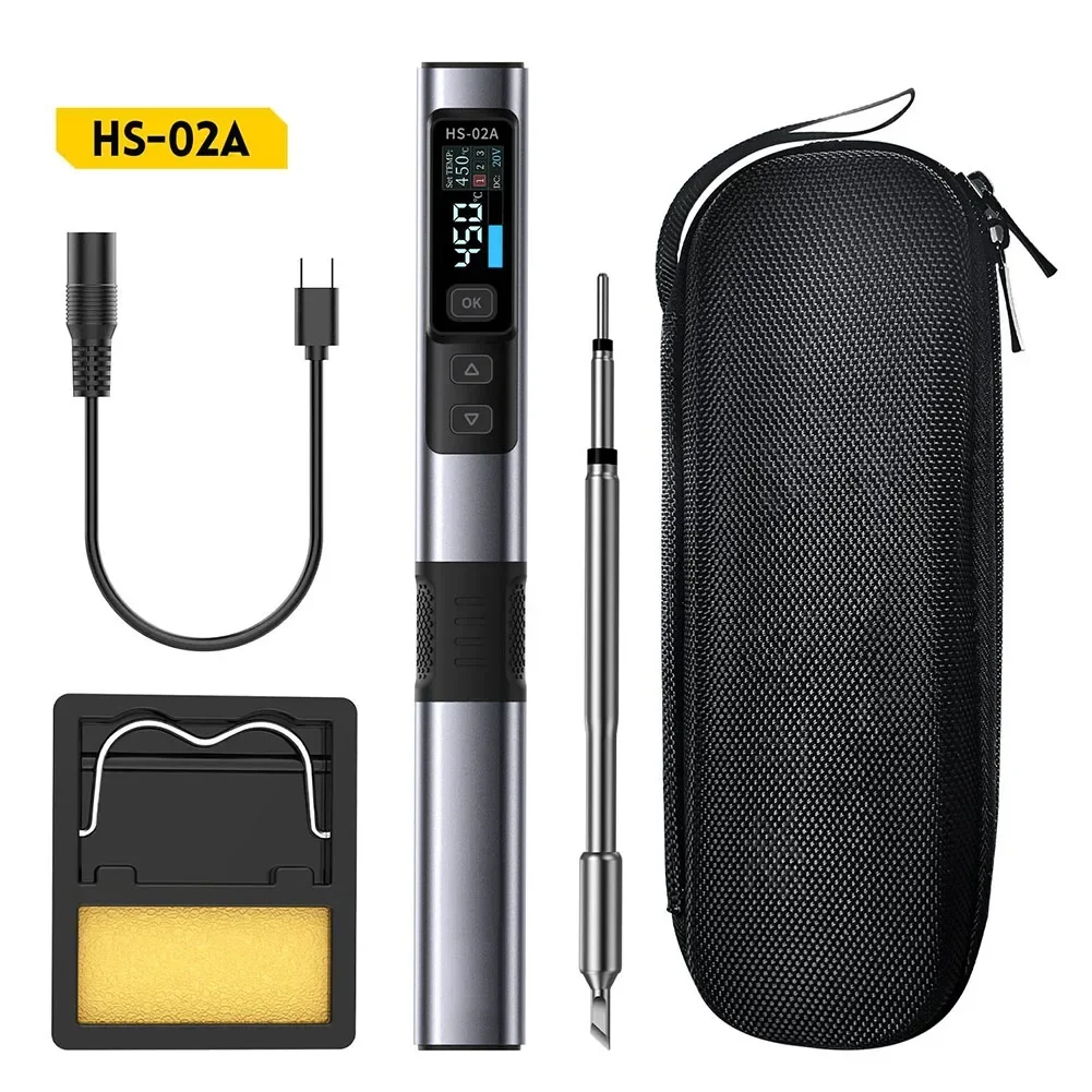 PD100W Portable Smart Soldering Iron HS 02A Soldering Rework Station Efficient Auto Display 400V Measurement Range