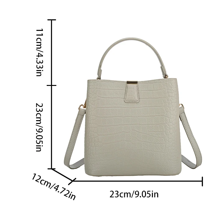 Black Crocodile Pattern Crossbody Bag For Women Brand Designer Bucket Bag Top Quality PU Leather Commuting Shoulder handbag Tote