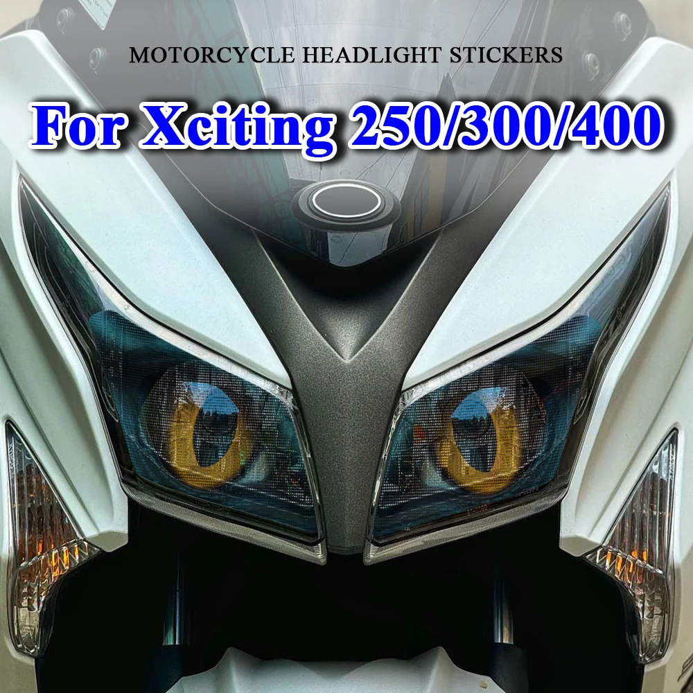 

For Kymco Xciting 250 300 400 Motorcycle Headlight Stickers Accessories Waterproof Head Light Protective Decal Motorbike Sticker