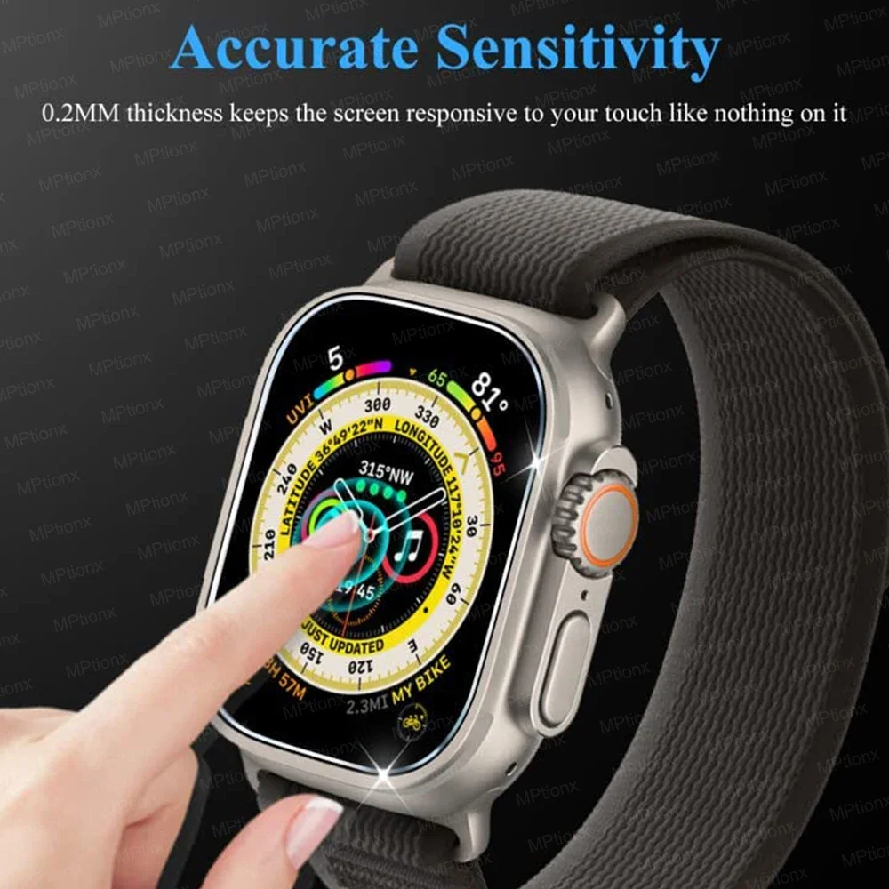 Tempered Glass for Apple Watch Ultra 49mm Screen Protector Anti-Scratch for Apple Watch Ultra 2 Smartwatch