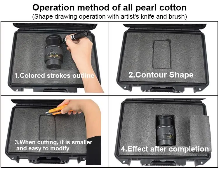 DIY Shockproof Waterproof Equipment Case Organizer Sponge Suitcase Tool Storage Box for SONY CANON DSLR Lens