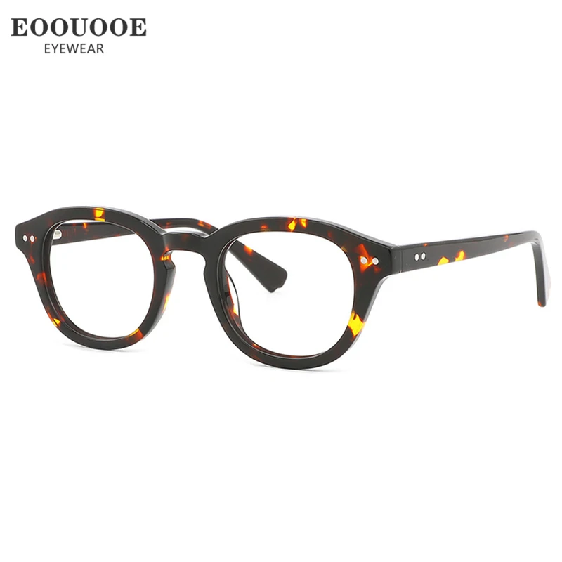 

EOOUOOE Tortoise Acetate Glasses Frame Women Men Eyeglass Retro Optics Myopia Hyperopia Prescription Lenses Computer Eyewear