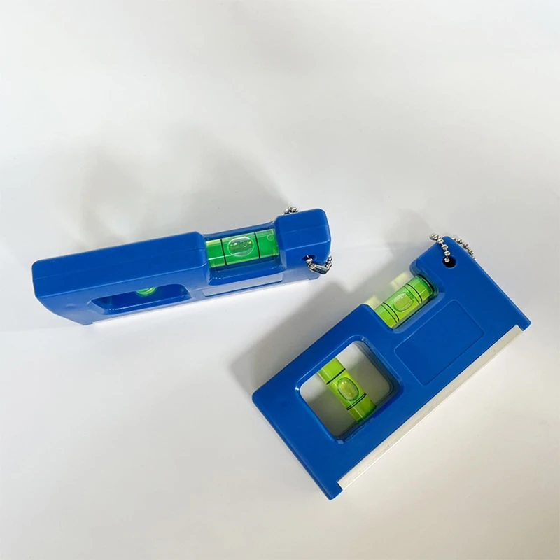 Small Pocket Level Tool Pocket Spirit Level with Two Level Bubble Metal Keychain & Hook for Tiles Floor Picture