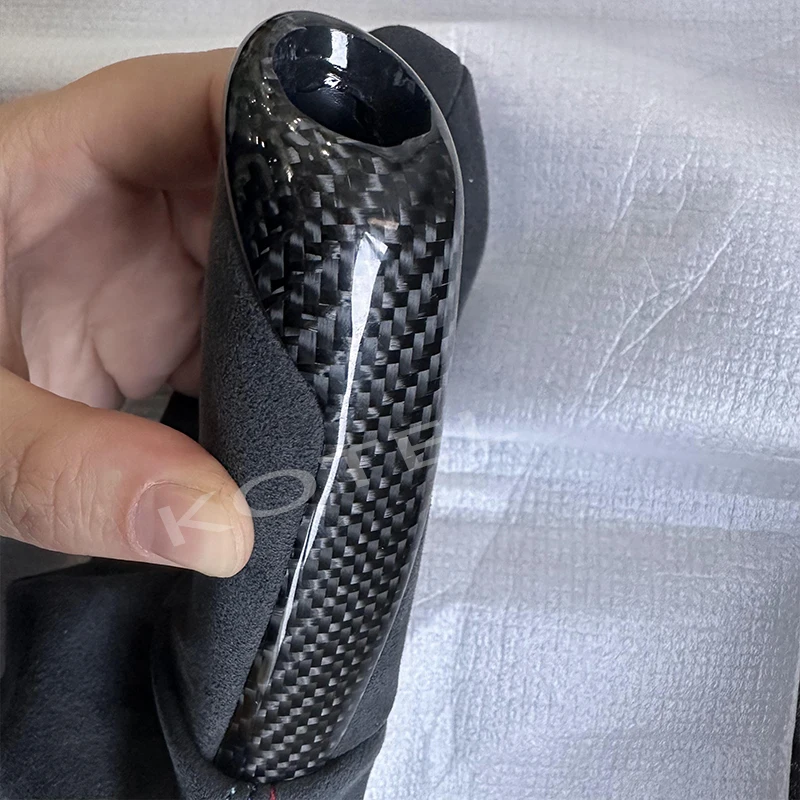 Alcantara Handbrake Handle with Carbon Fiber Gear Shift Knob Selector Trim For BMW F30 F31 F32 F33 F36 F80 F81 F82 F83 F84